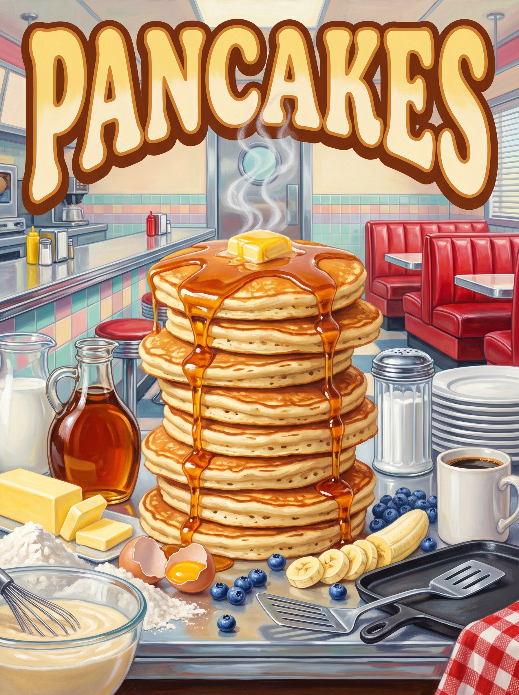 Pancakes in the Diner Booth