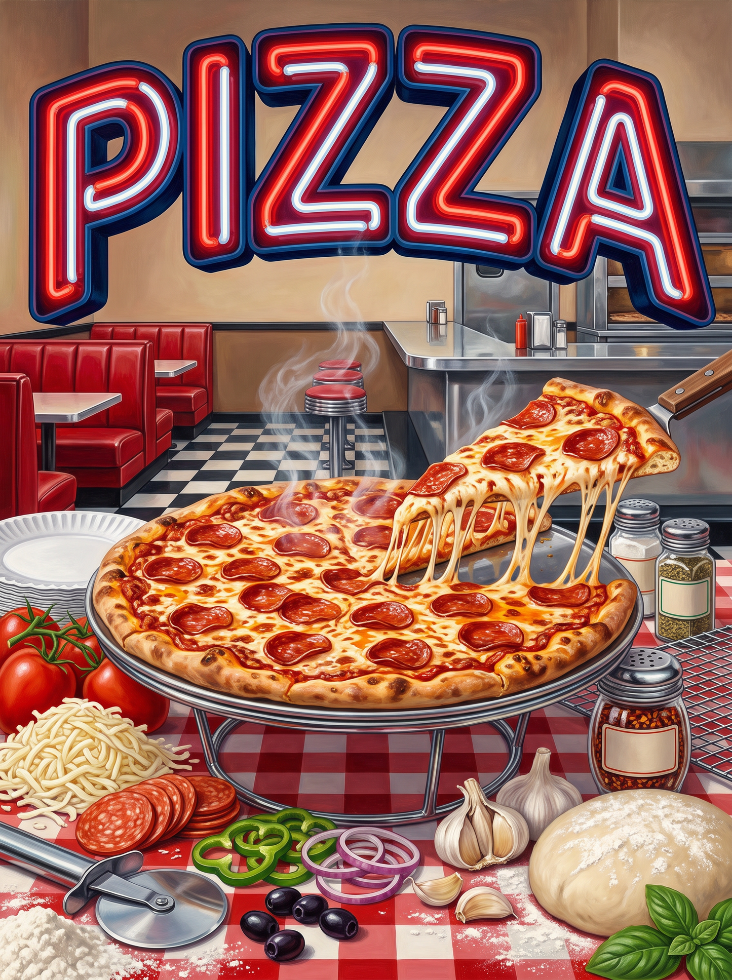 Pizza at the Diner