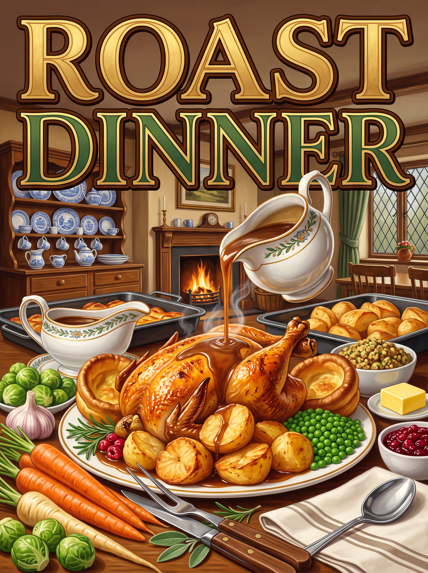Roast Dinner in the Dining Room
