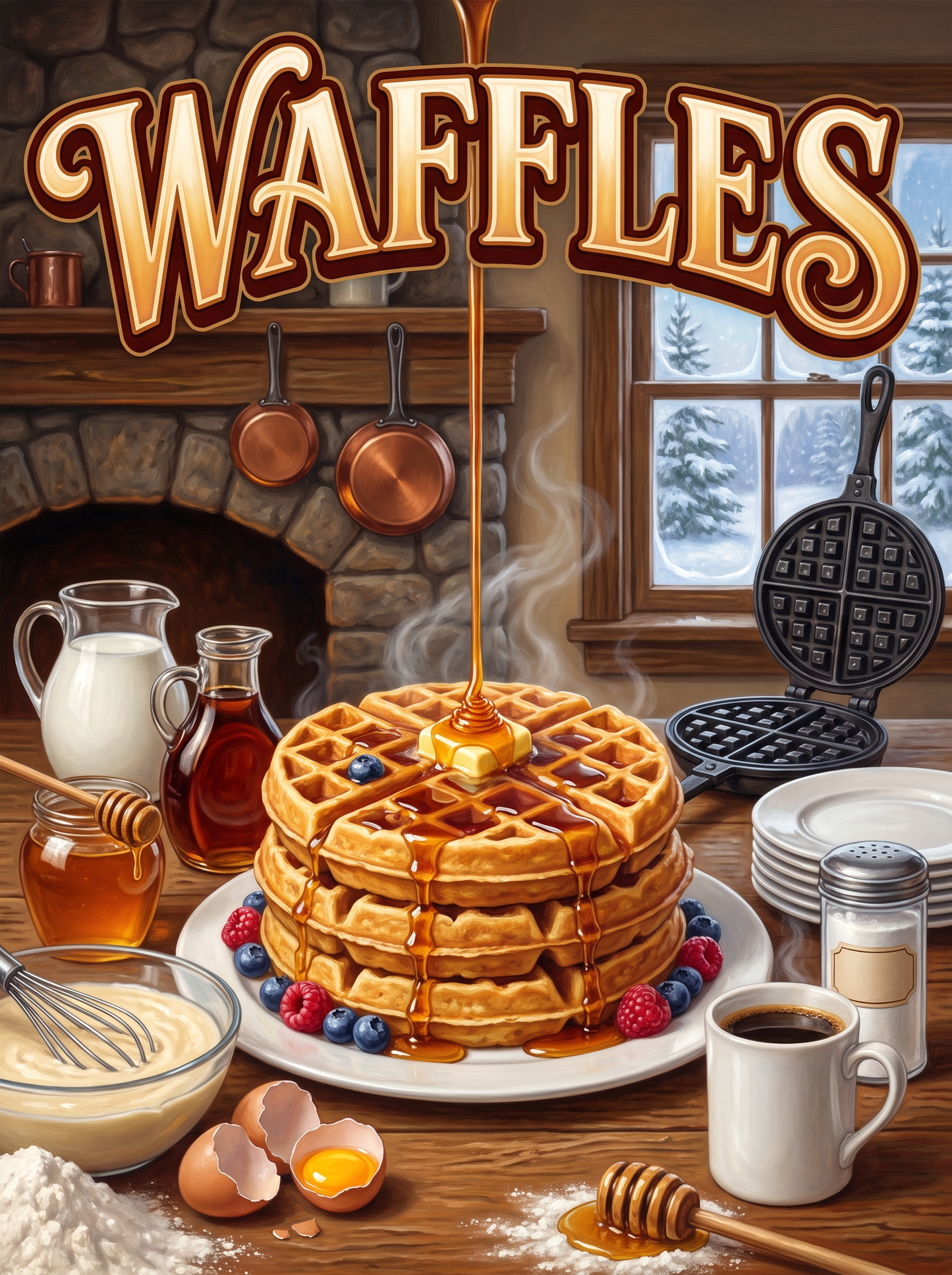 Waffles by the Winter Fire