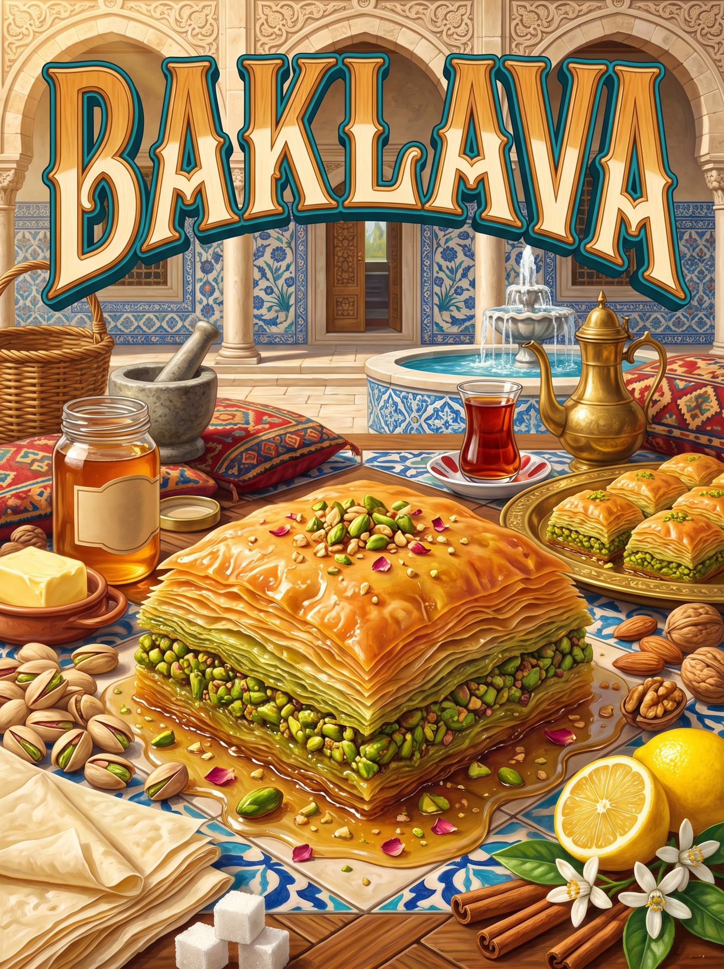 Baklava and Turkish Tea