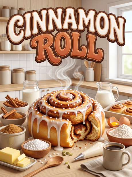 Cinnamon Roll in the White Kitchen