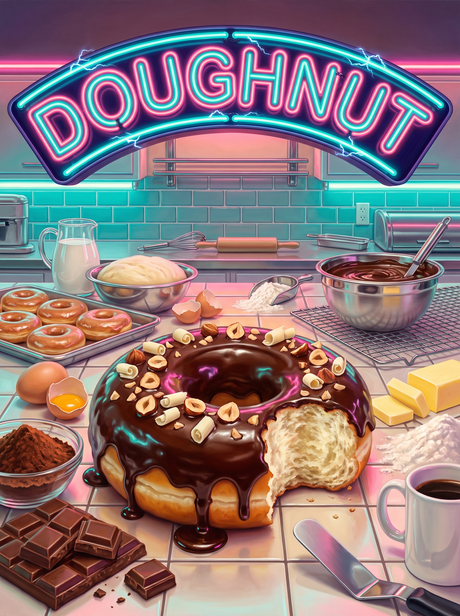 Doughnut Under Neon Lights