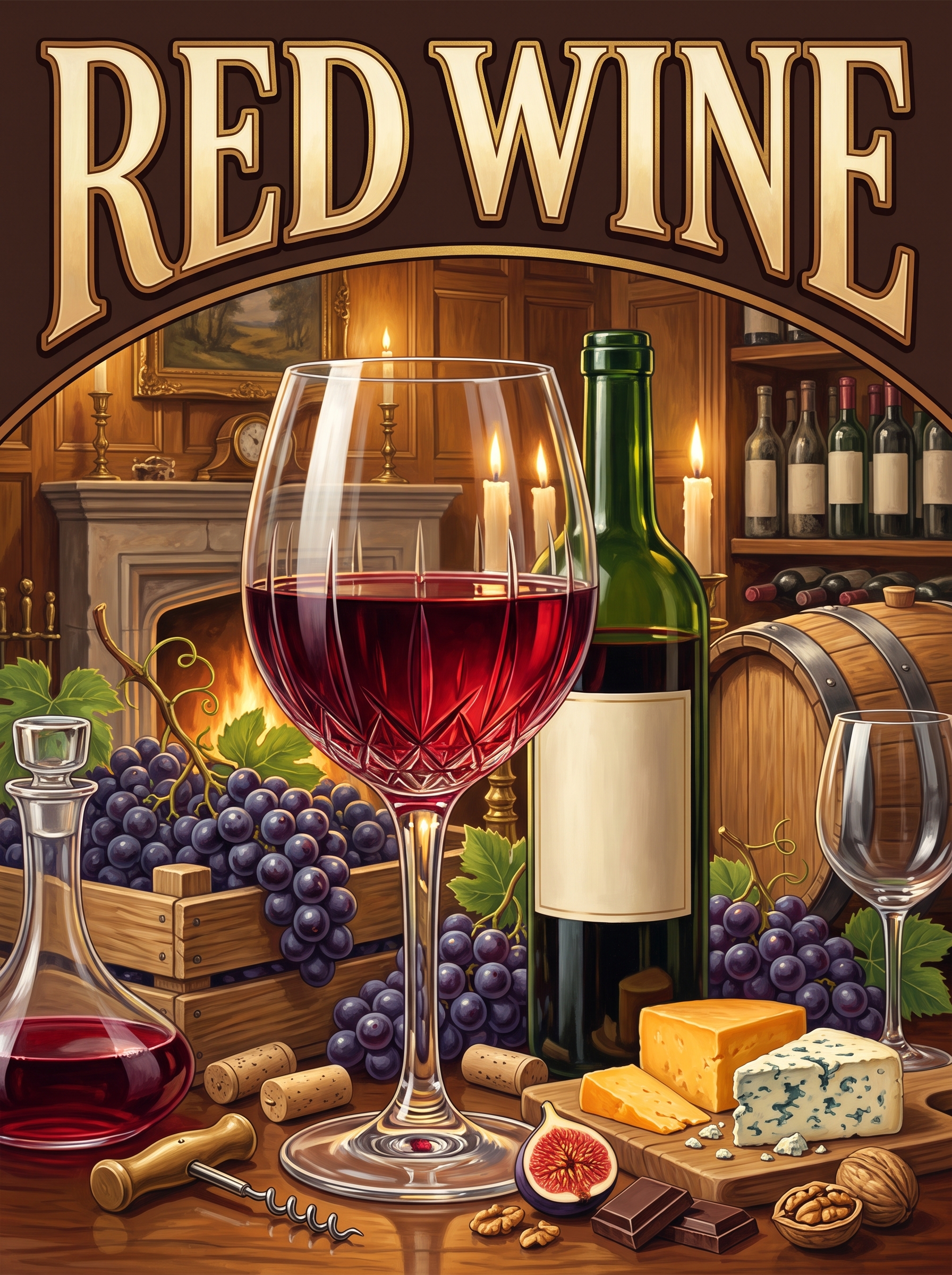 Red Wine by the Fireside