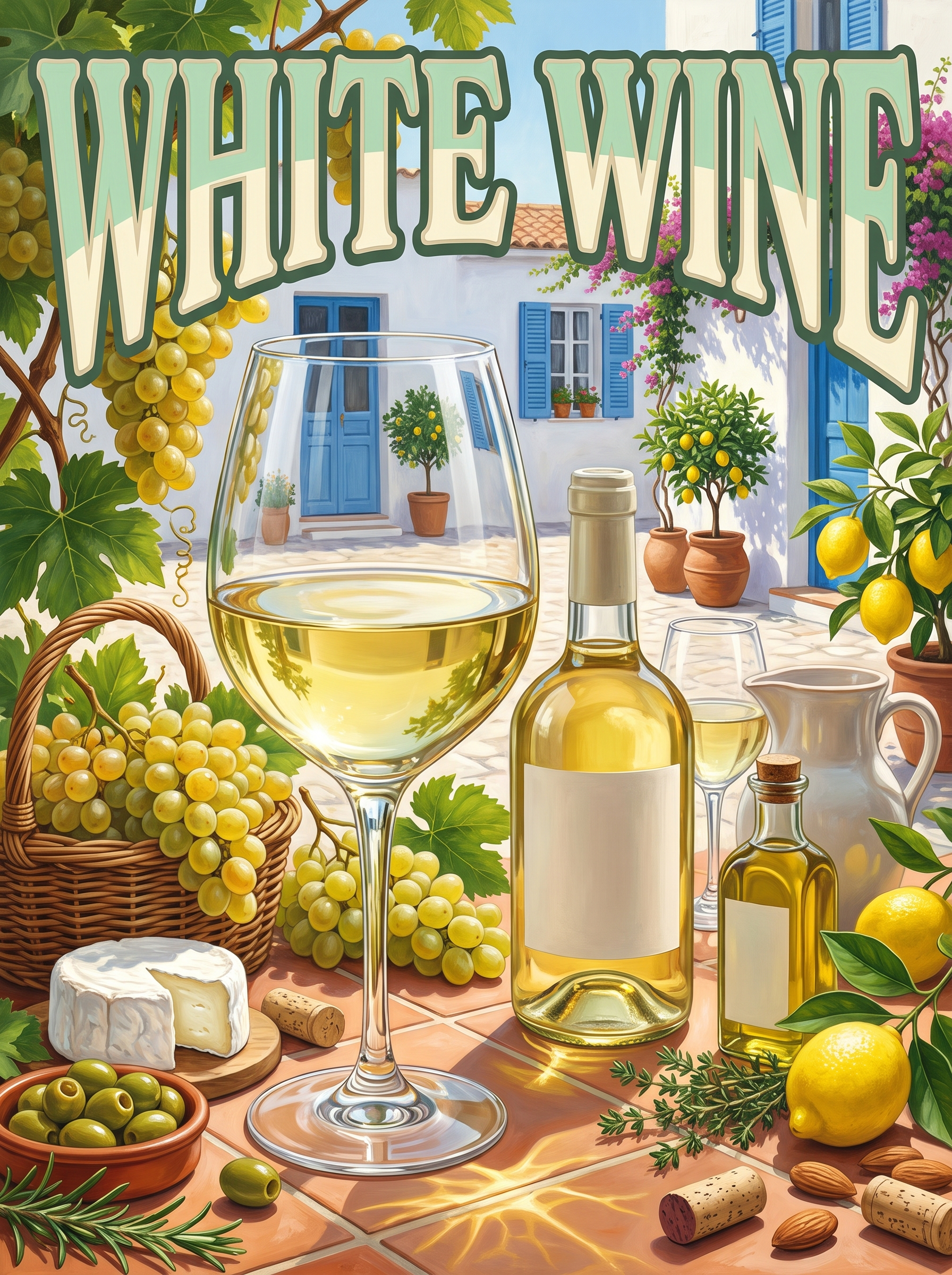 White Wine by Blue Shutters