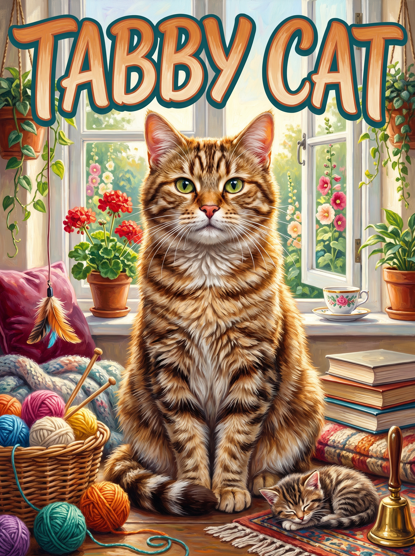 Tabby Cat and the Wool Baskets