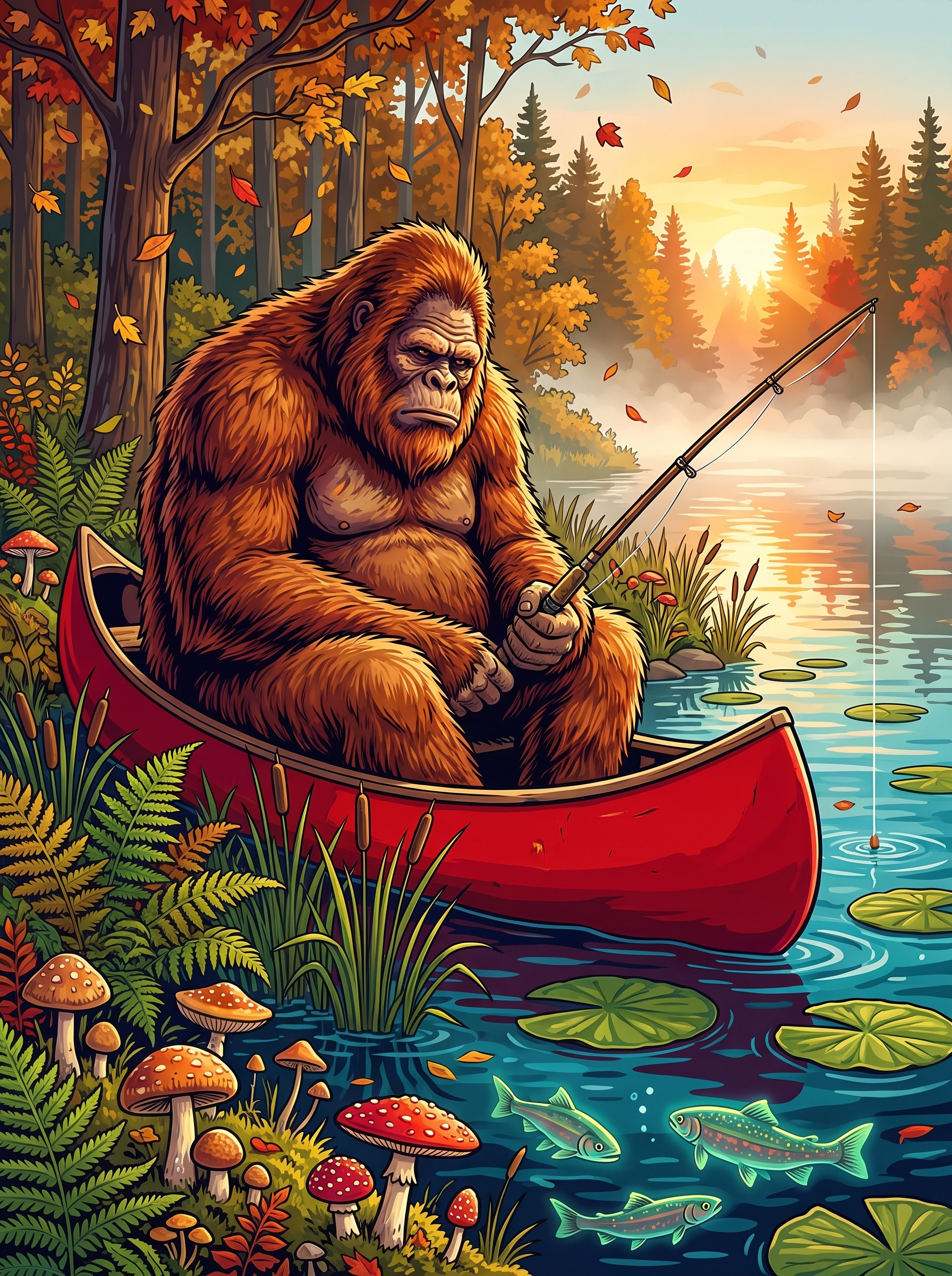 Bigfoot's Lazy Fishing Morning