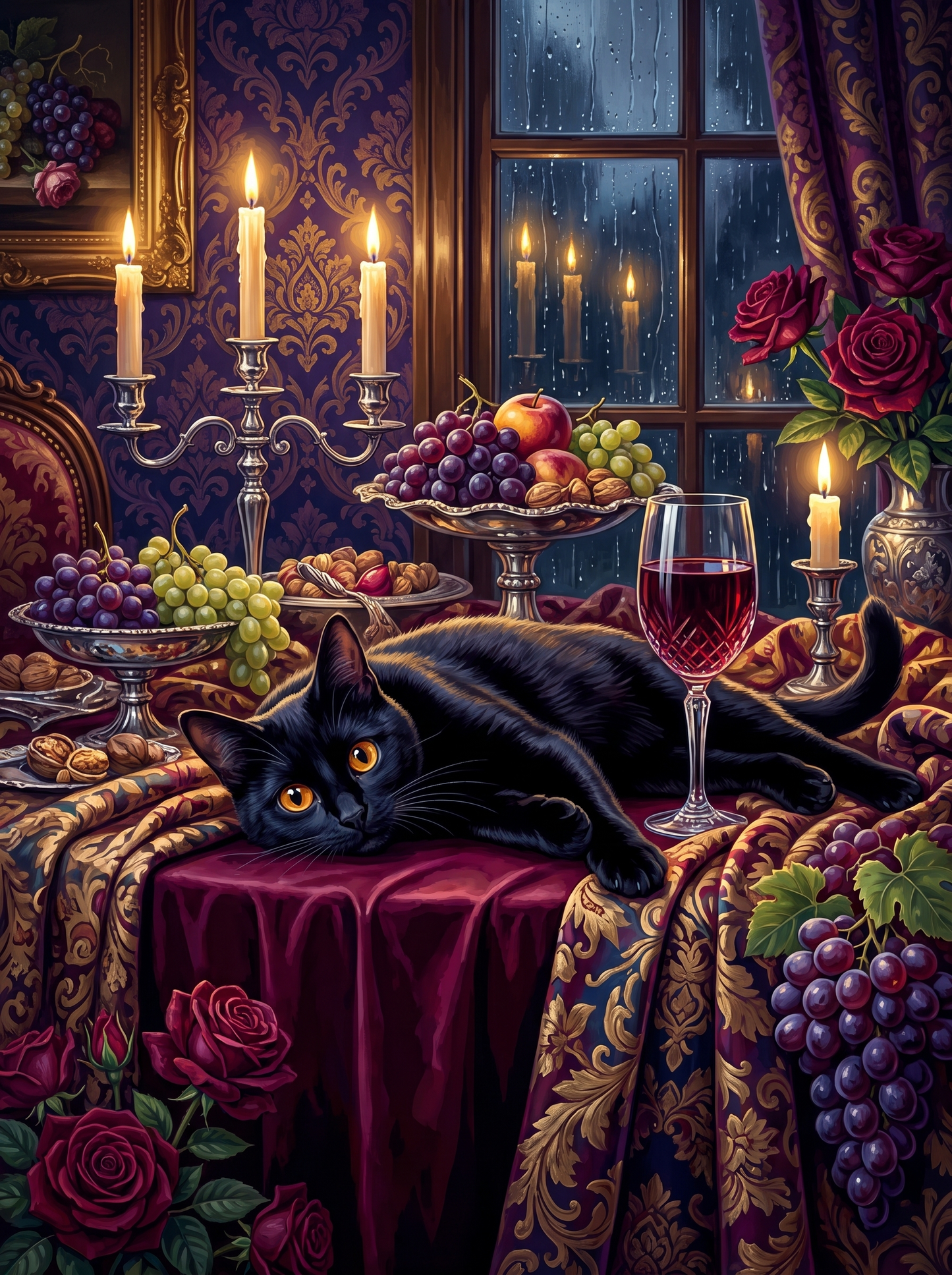 Cabernet Cat by Candlelight