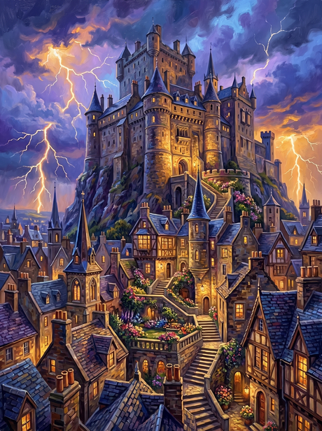 Edinburgh Castle in the Storm