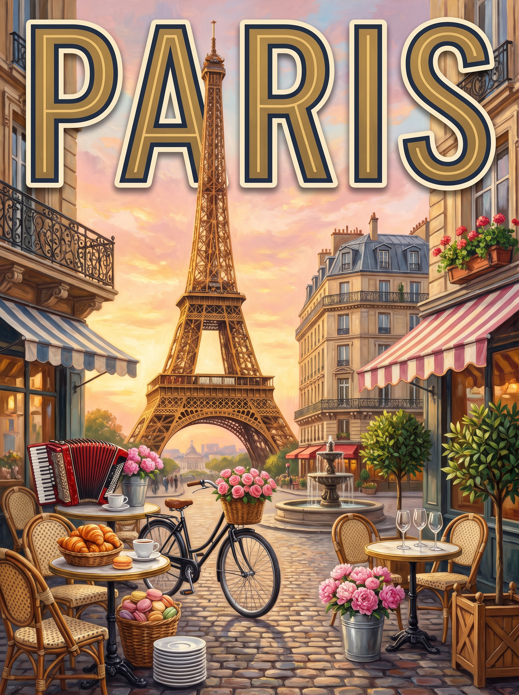 Paris Pavement Cafe at Dawn