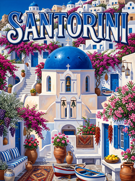 Santorini Bougainvillea Steps