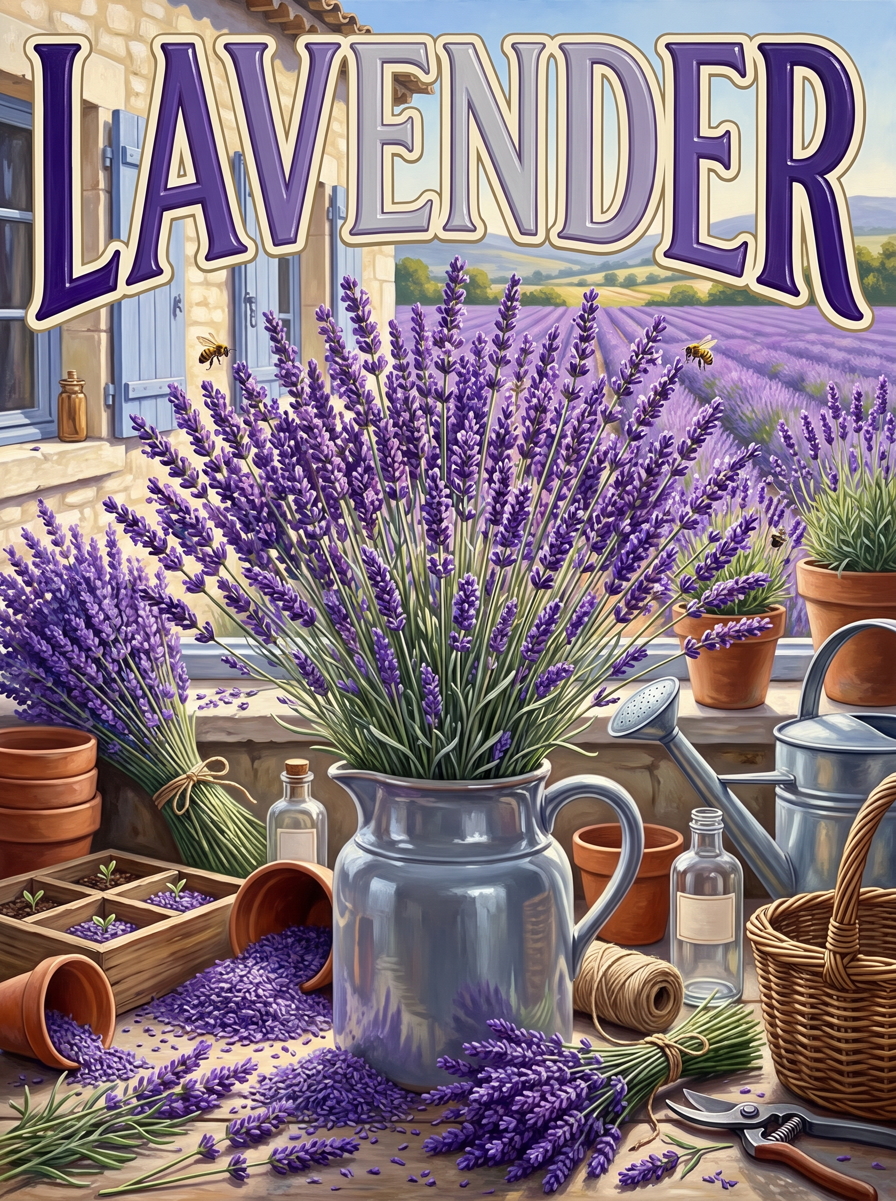 Lavender in a Zinc Jug