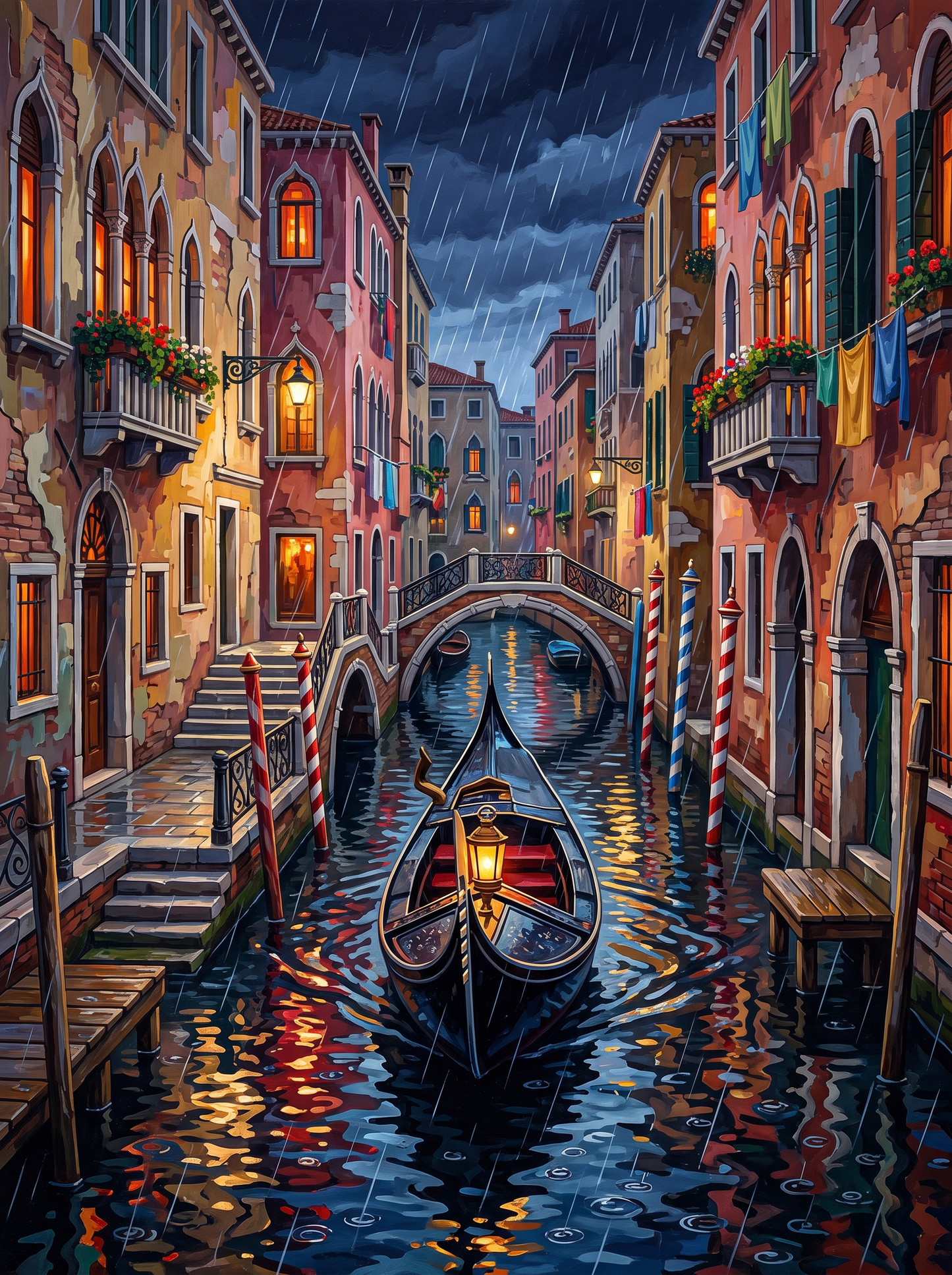 Rain Over the Venice Canal