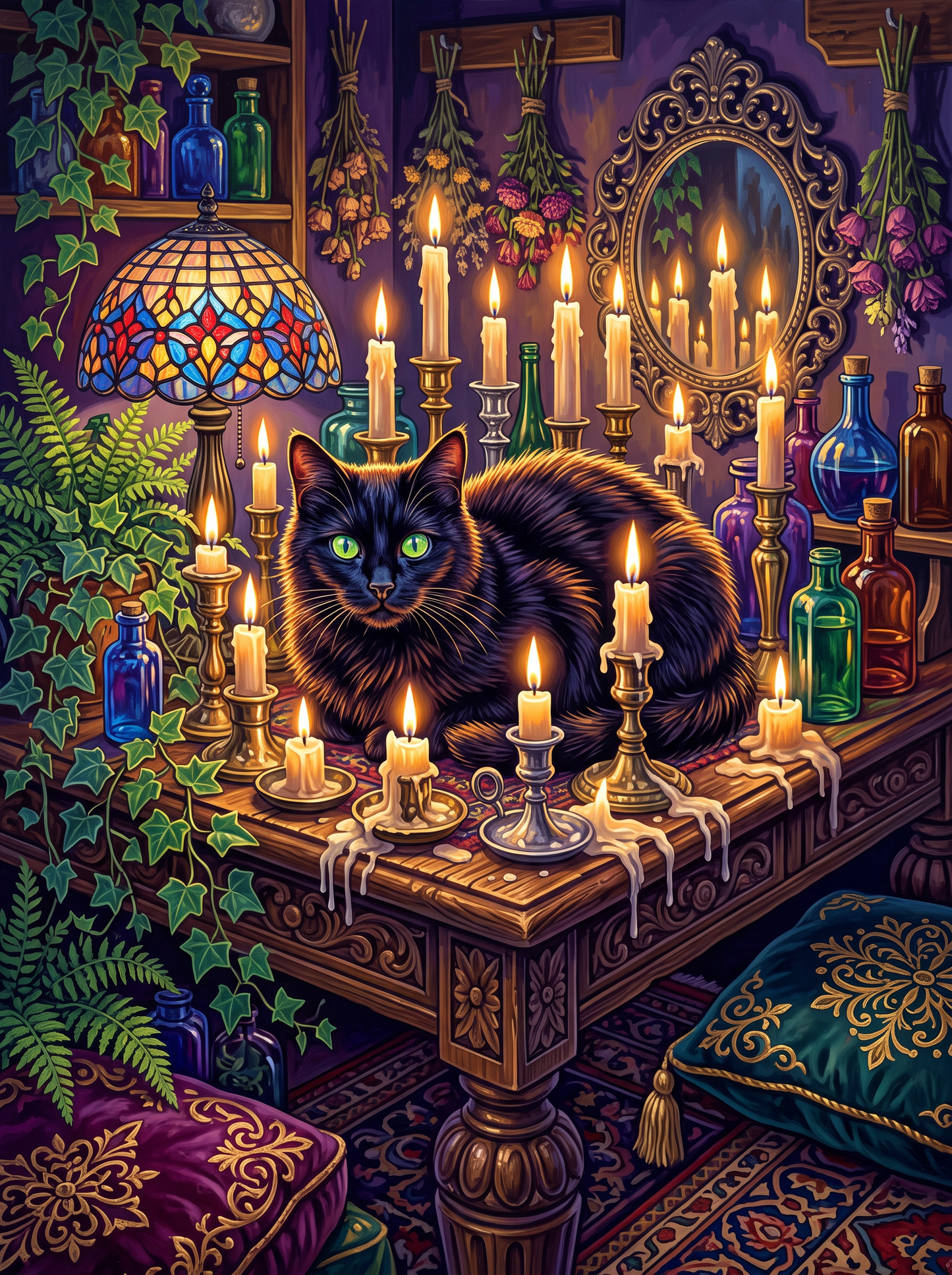 Black Cat Among the Candles