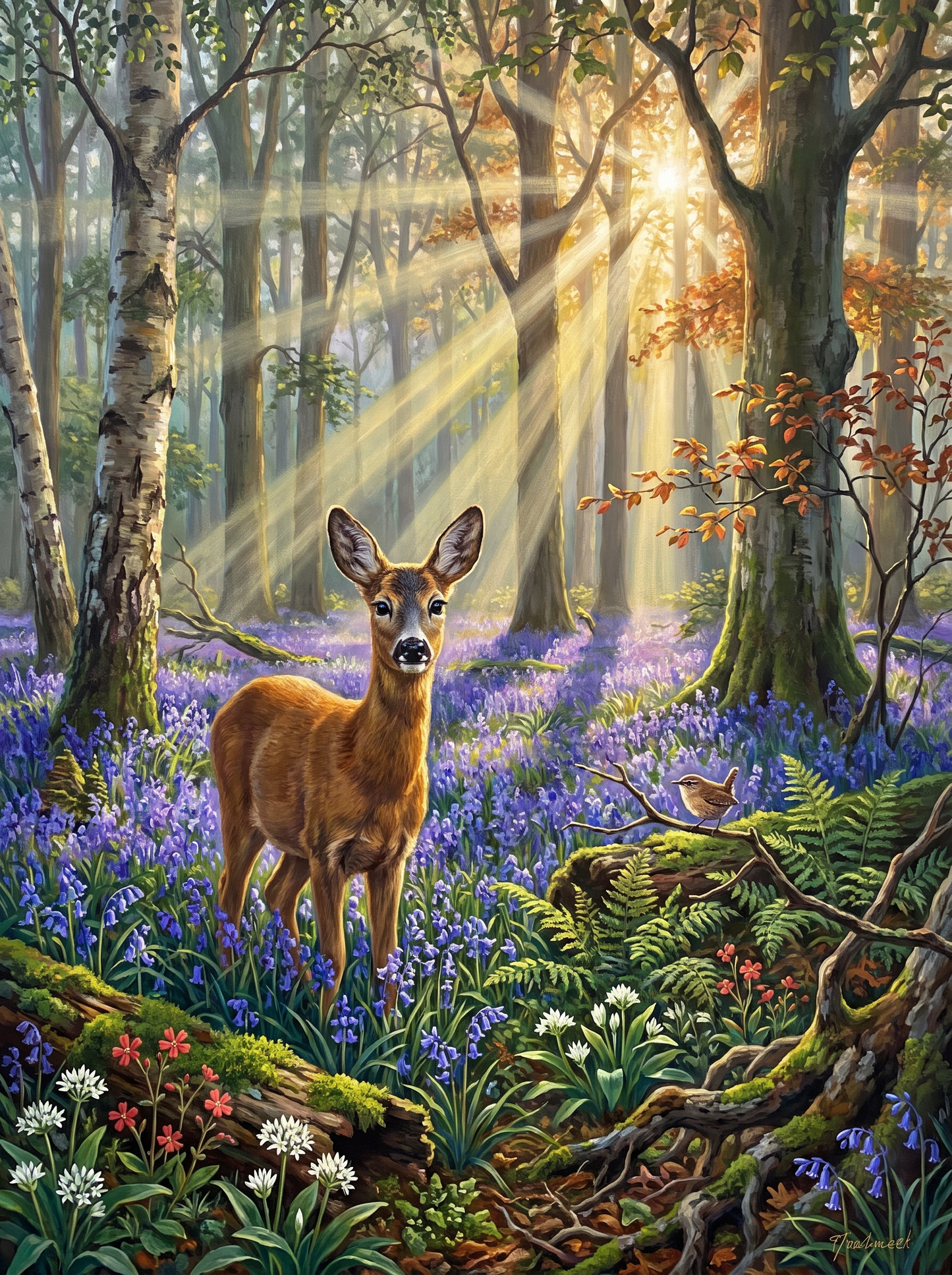 Deer in the Bluebell Wood