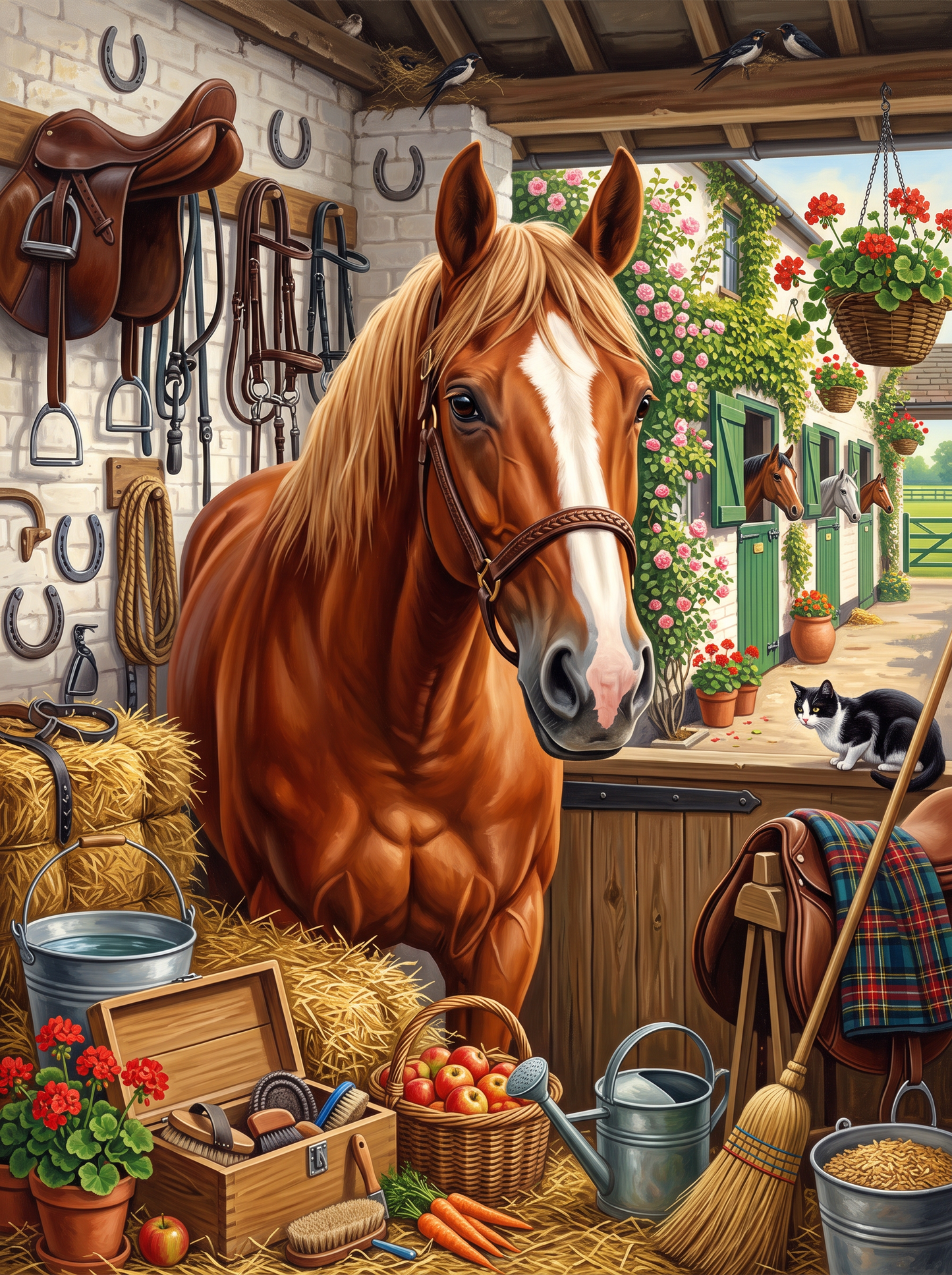 Chestnut Horse In The Stable