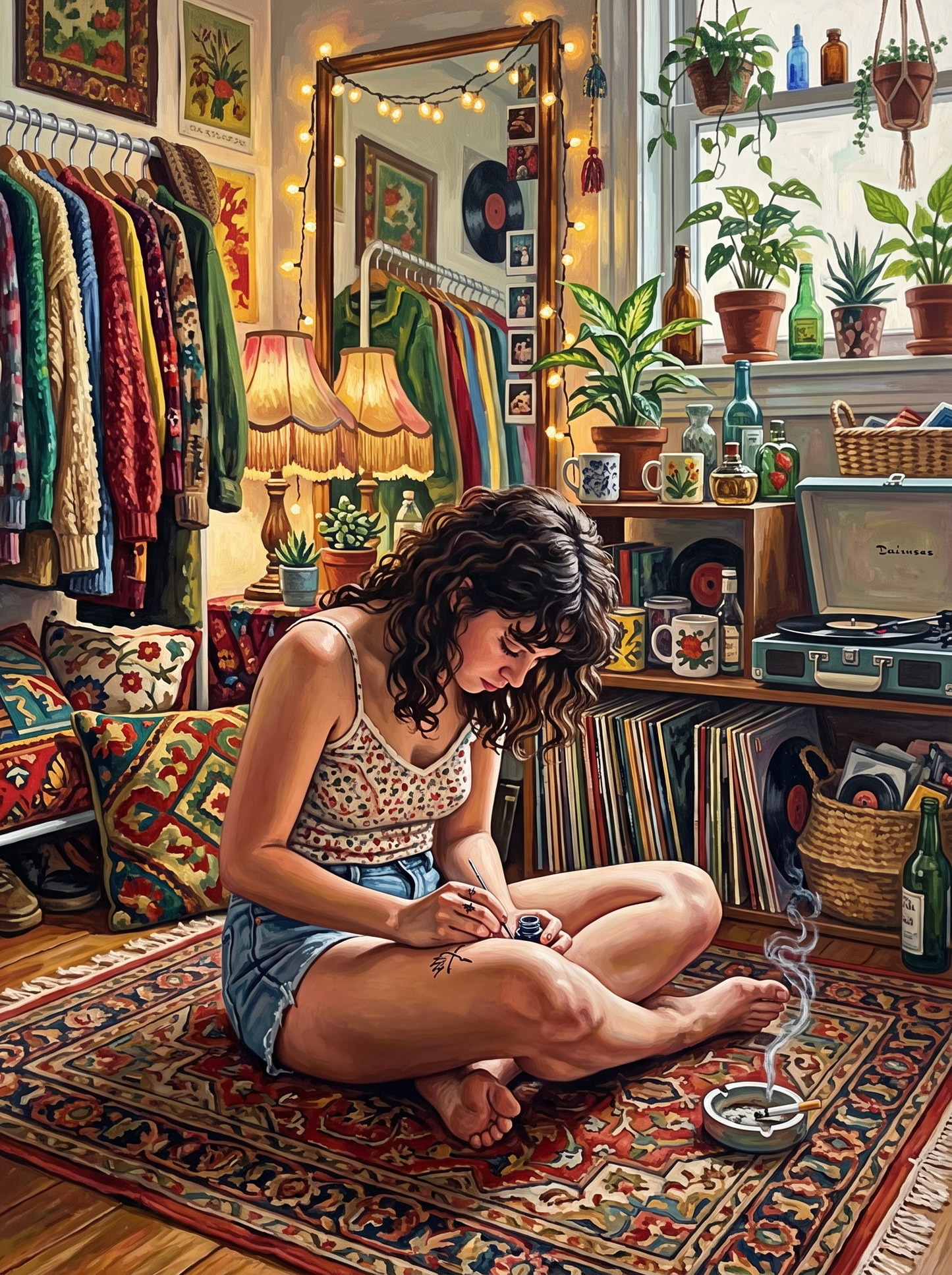 Tattoo Session on the Rug