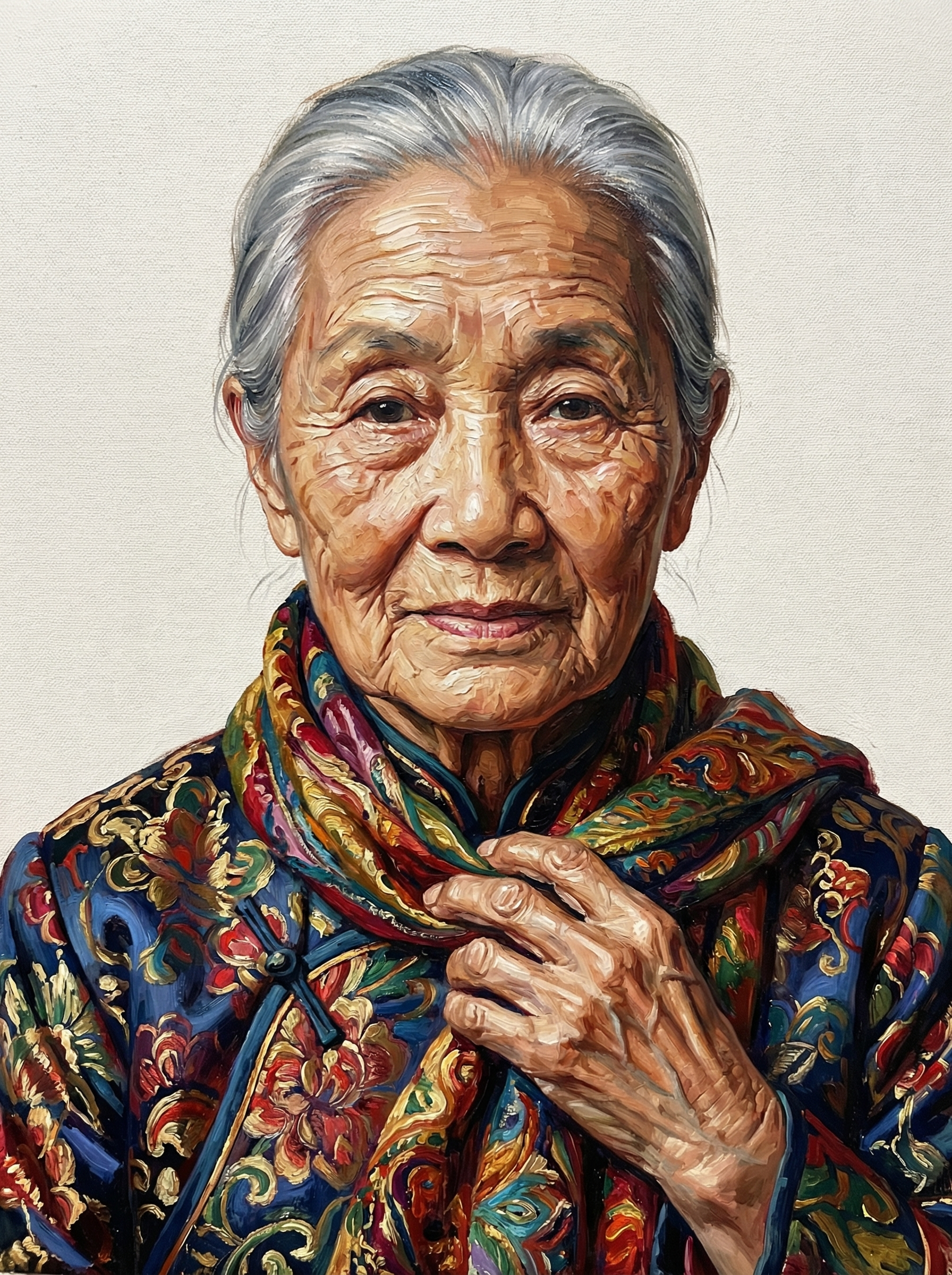 Peaceful Older Woman Smile (100 Color Diamond Painting) Diamond Painting kit