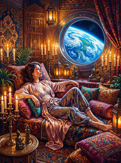 Peaceful Space Dreamer (100 Color Diamond Painting) Diamond Painting kit