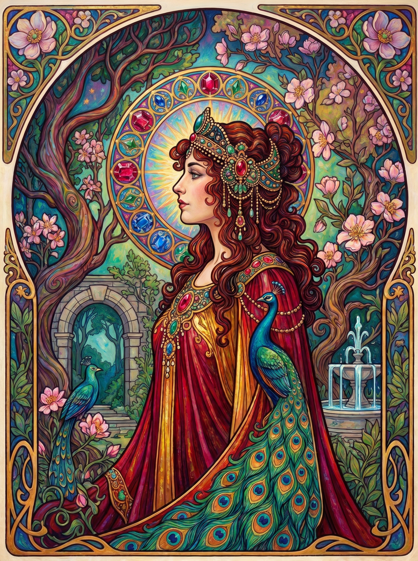 Peacock Rose Nouveau Woman (80 Colors)