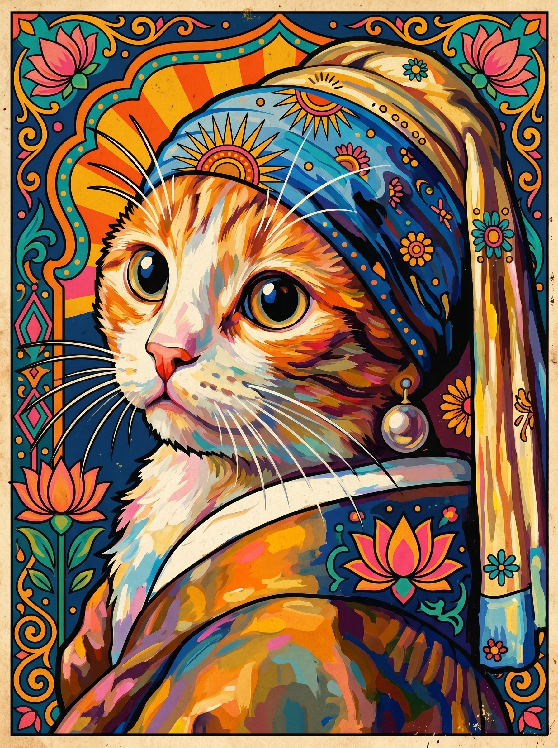 Pearl Earring Cat (150 Color Diamond Painting)