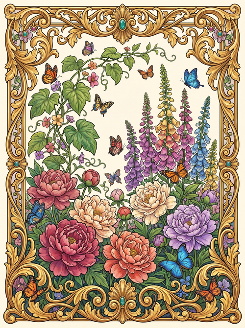 Peony Foxglove Butterfly Garden (80 Colors)