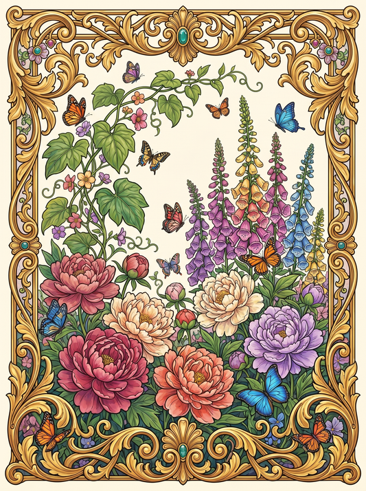 Peony Foxglove Butterfly Garden (80 Colors)