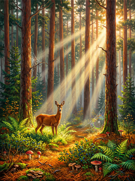 Pine Forest Sunbeams