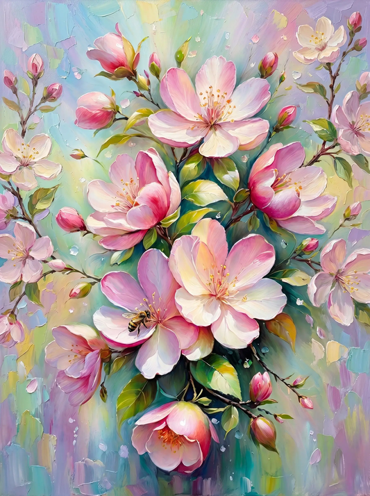 Pink Blossom Impasto (Diamond Painting)