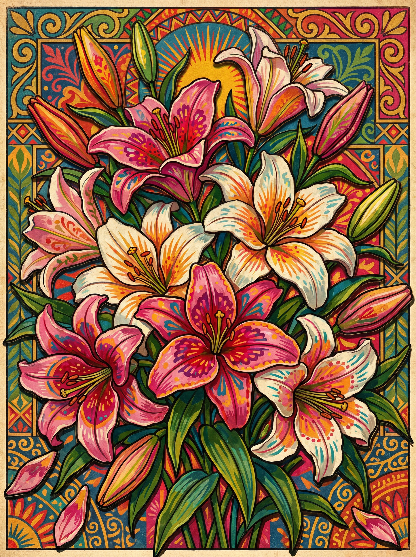 Pink Lily Bouquet (150 Color Diamond Painting)