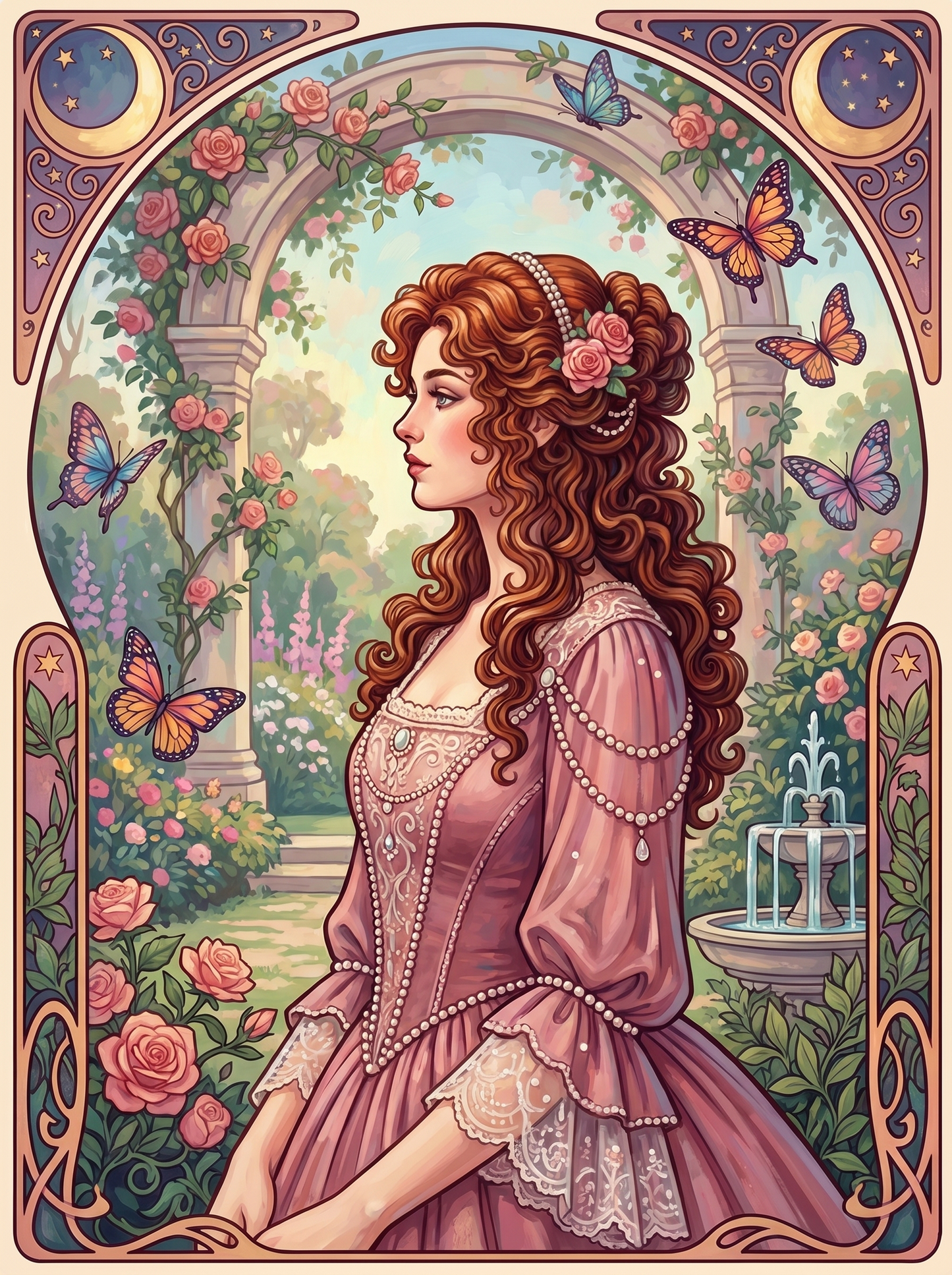 Pink Rose Butterfly Garden (80 Colors)