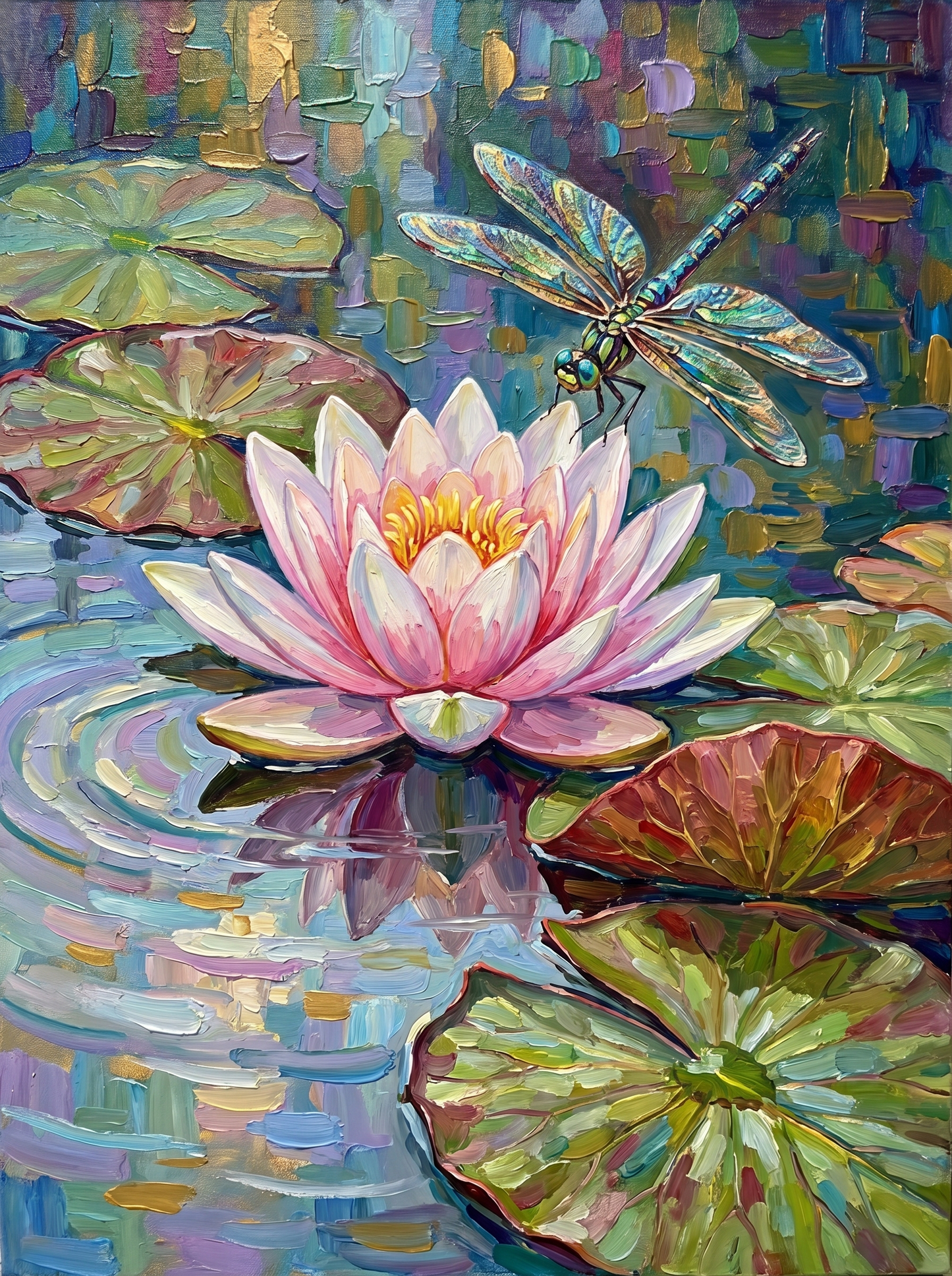 Pink Waterlily Bright (Diamond Painting)