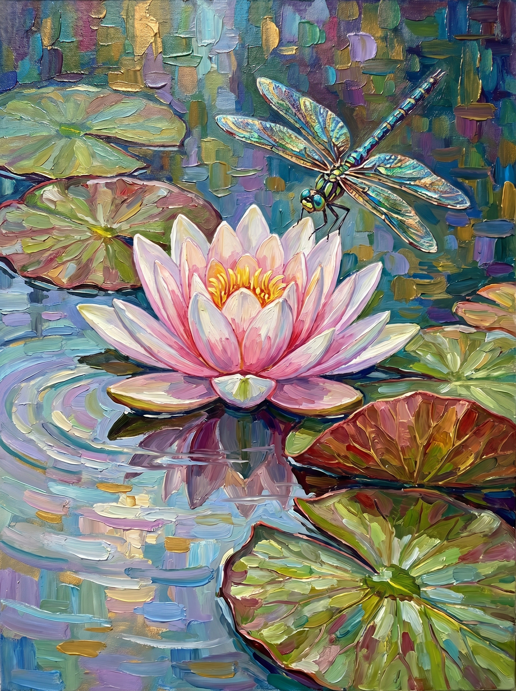 Pink Waterlily Bright (Diamond Painting)