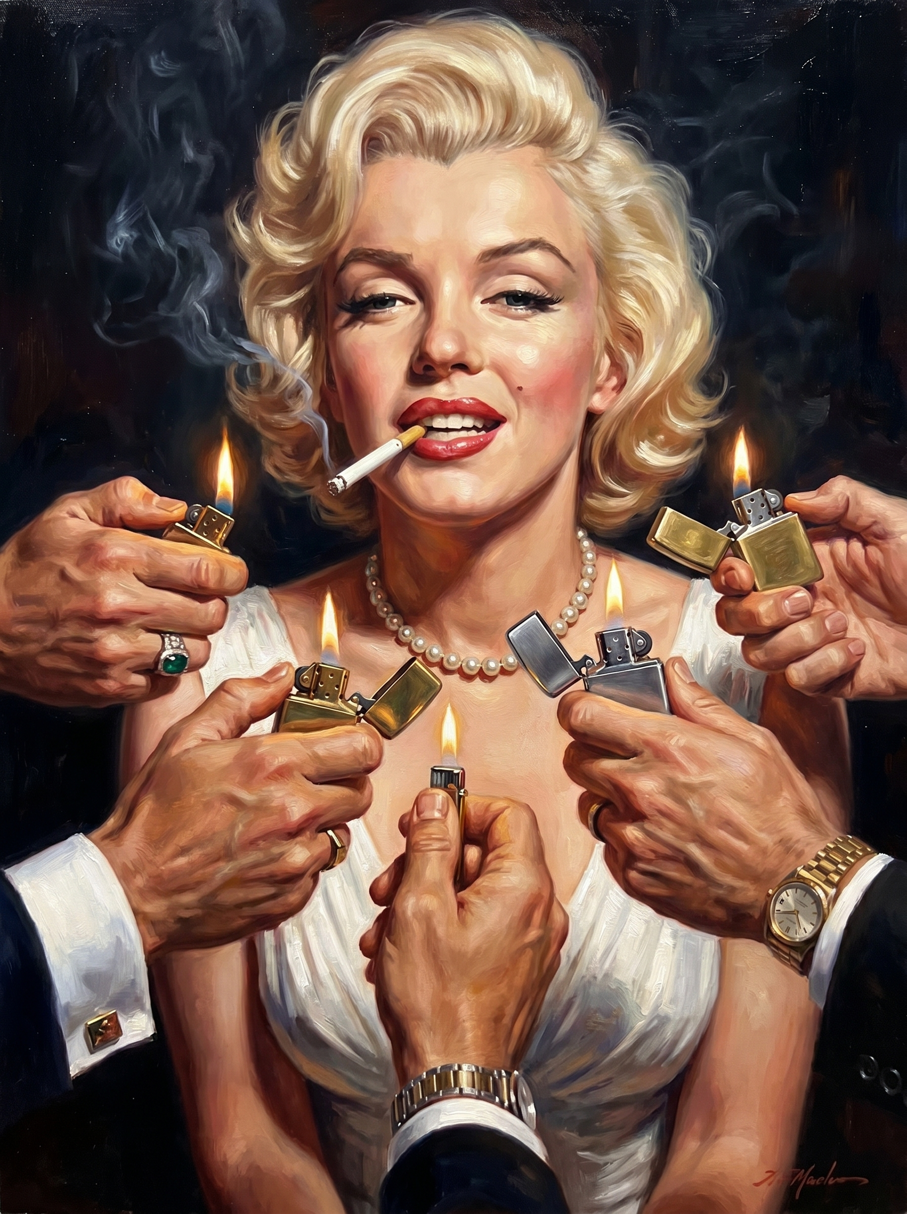 Pinup Offered Lighters Blonde 01 (150 Color Diamond Painting)