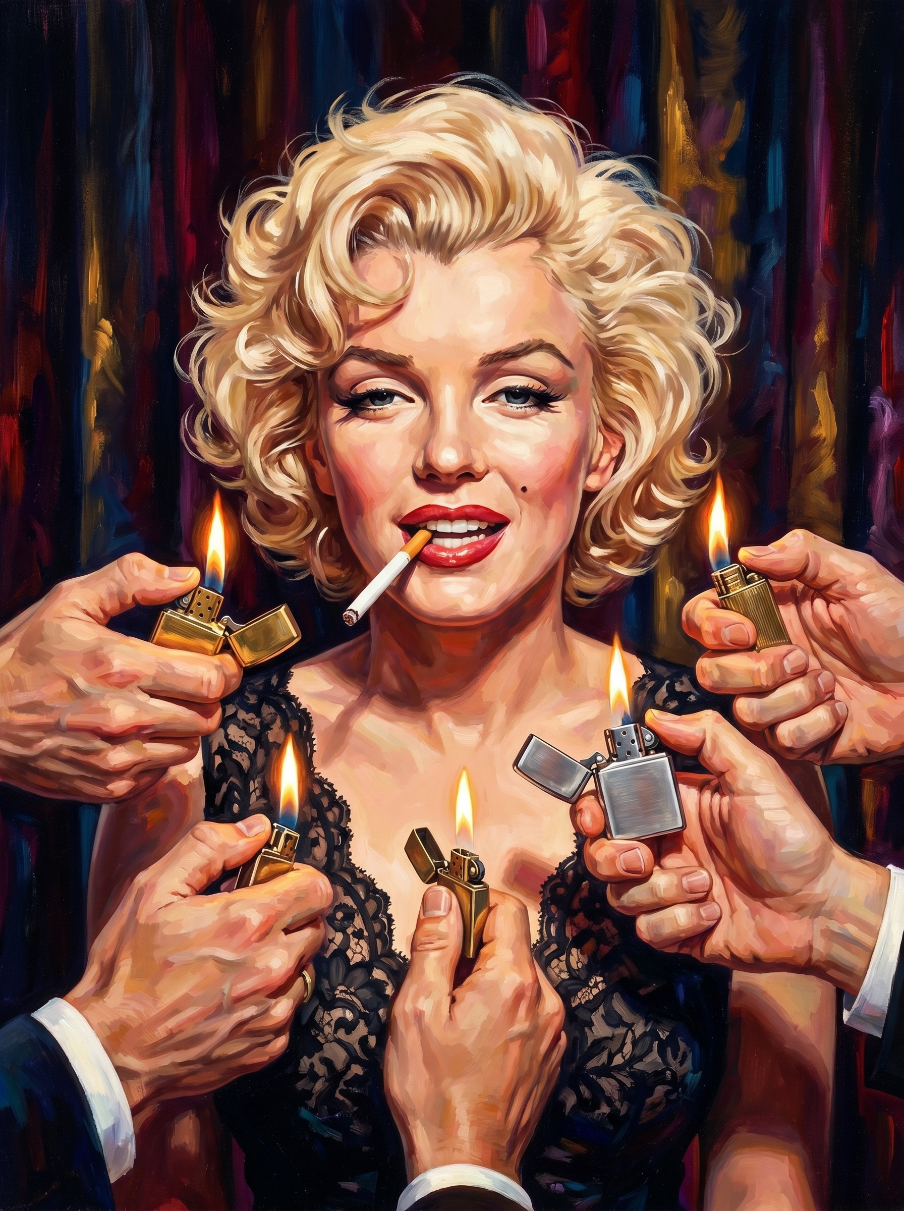 Pinup Offered Lighters Blonde 02 (150 Color Diamond Painting)