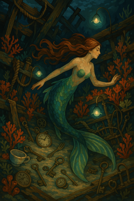 Mermaid in the Coral Bloom (Diamond Painting) Diamond Painting kit