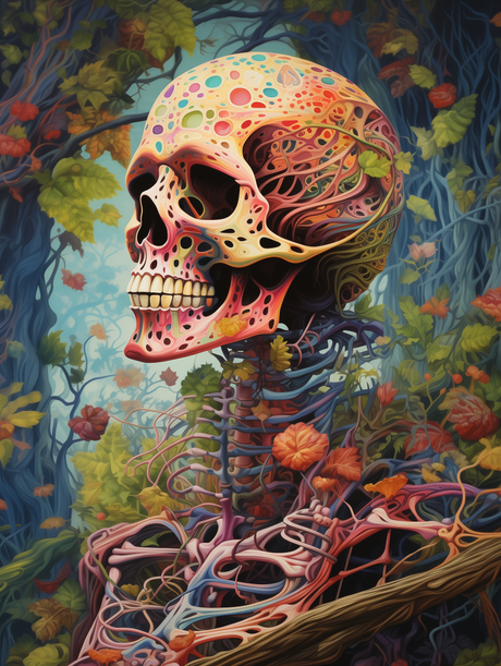 Skull Entwined in Sea Roots (Diamond Painting) Diamond Painting kit
