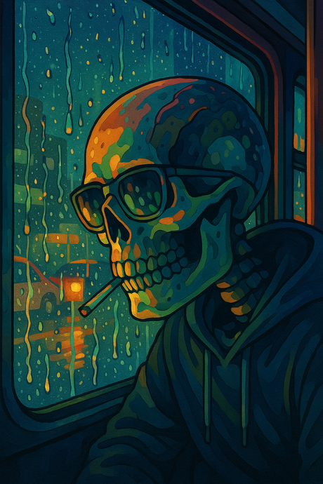 Skull on the Late Train (Diamond Painting) Diamond Painting kit
