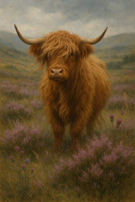 Highland Cow in Mist (Diamond Painting) Diamond Painting kit
