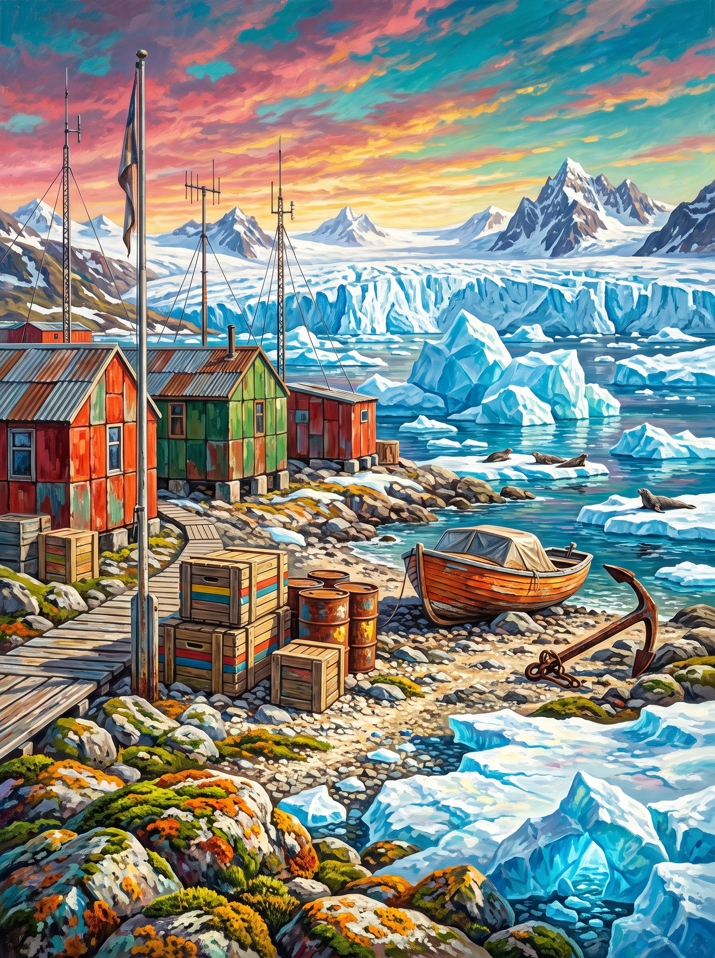 Polar Station Icebergs