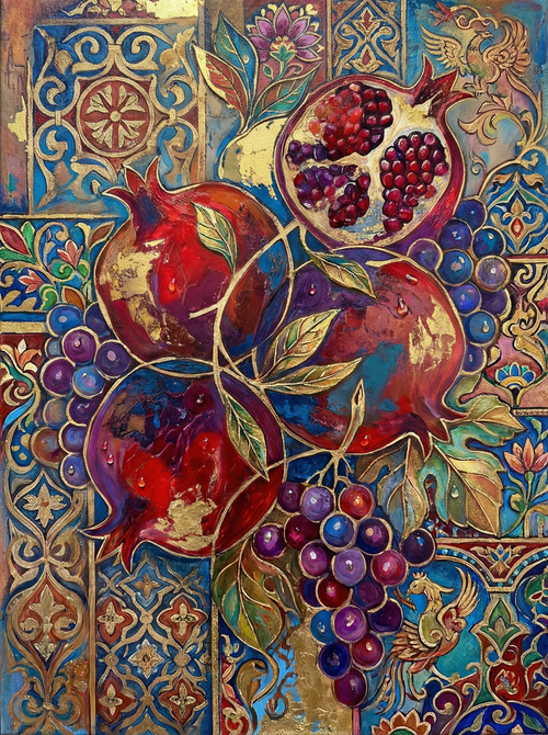 Pomegranate Grape Still Life (100 Color Diamond Painting) Diamond Painting kit