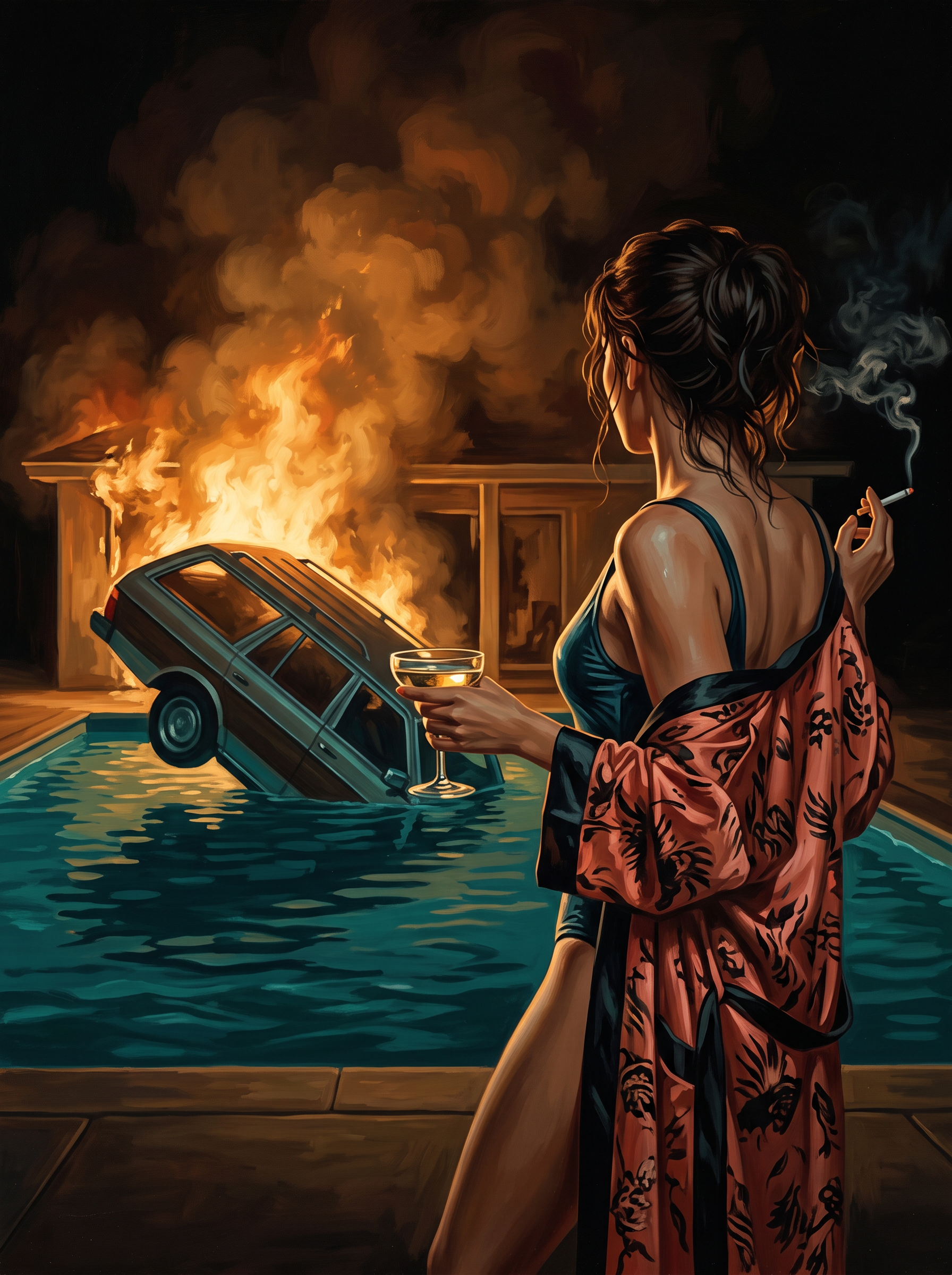 Poolside in Rust Silk