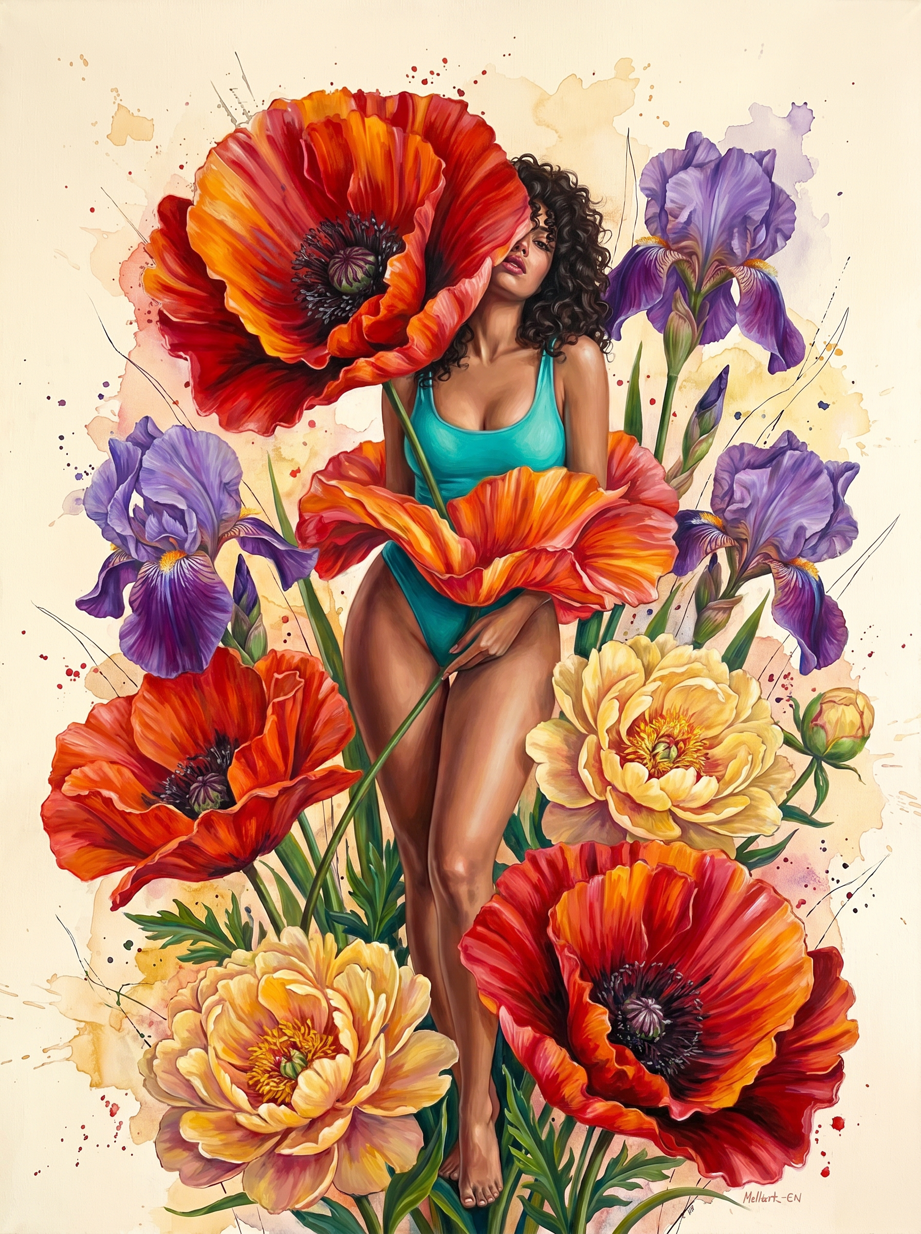 Poppy Garden Goddess (100 Color Diamond Painting) Diamond Painting kit