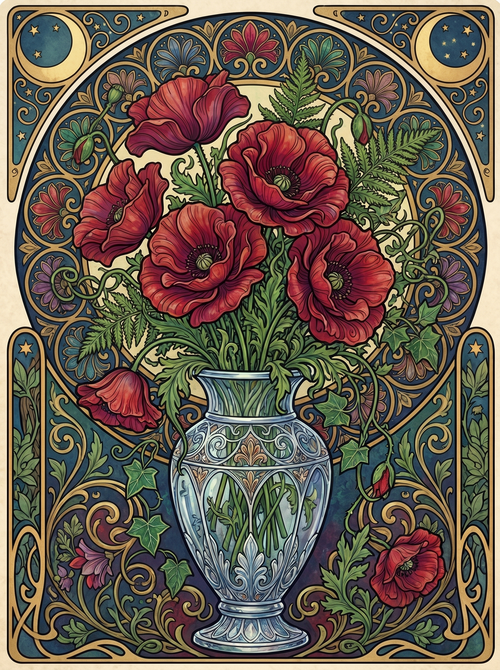 Poppy Vase Moon Panel (80 Colors)
