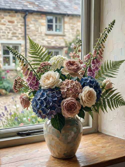 Porcelain Afternoon Arrangement (Diamond Painting)