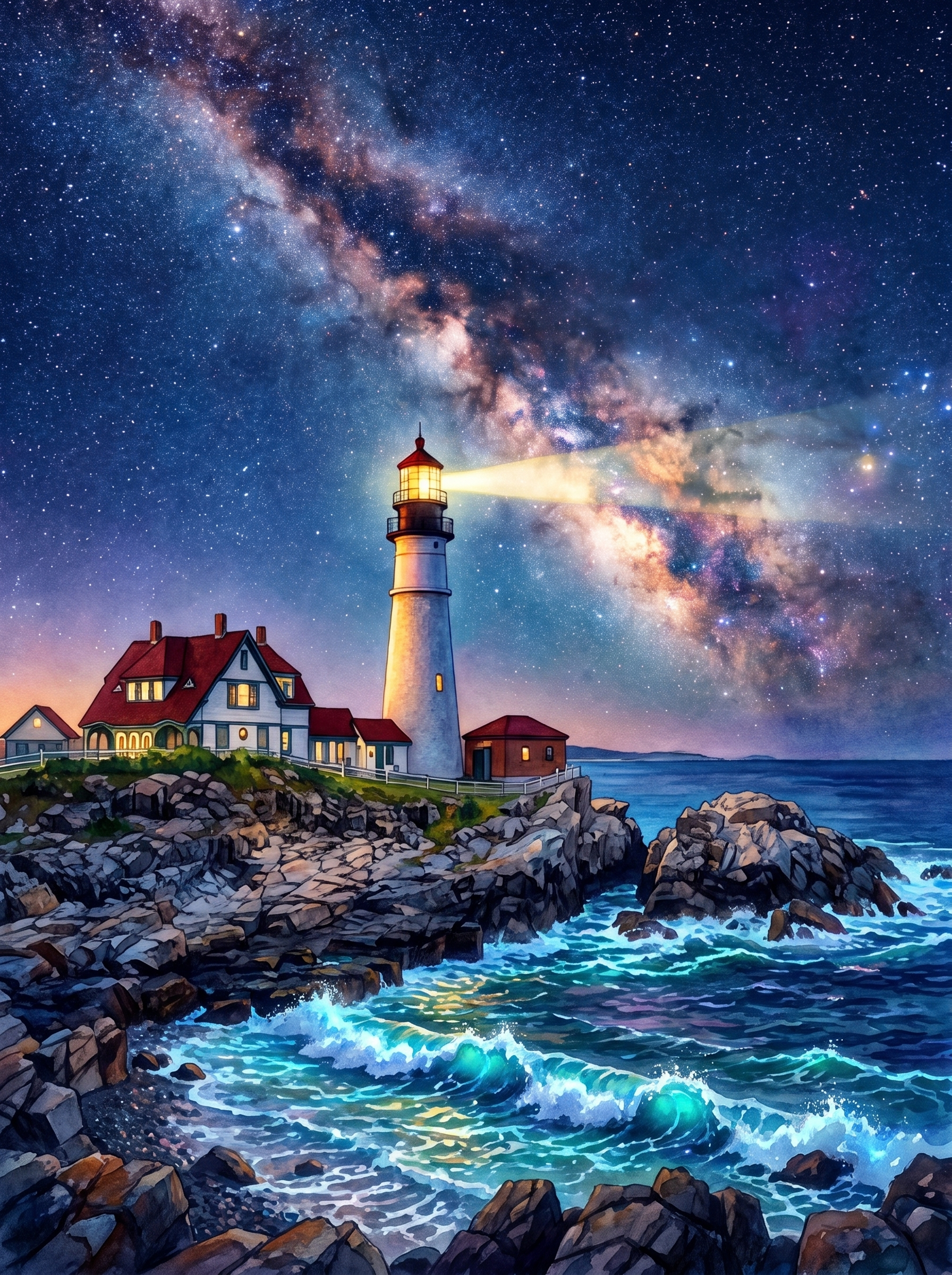 Milky Way over Portland Head Light