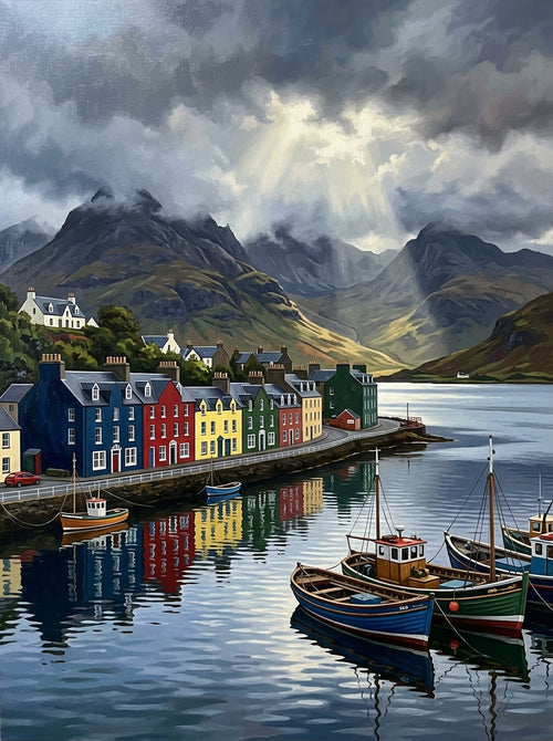 Portree Skye Harbour (150 Color Diamond Painting)