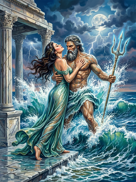 Poseidon Sea Storm Couple (80 Colors) Paint by Numbers kit