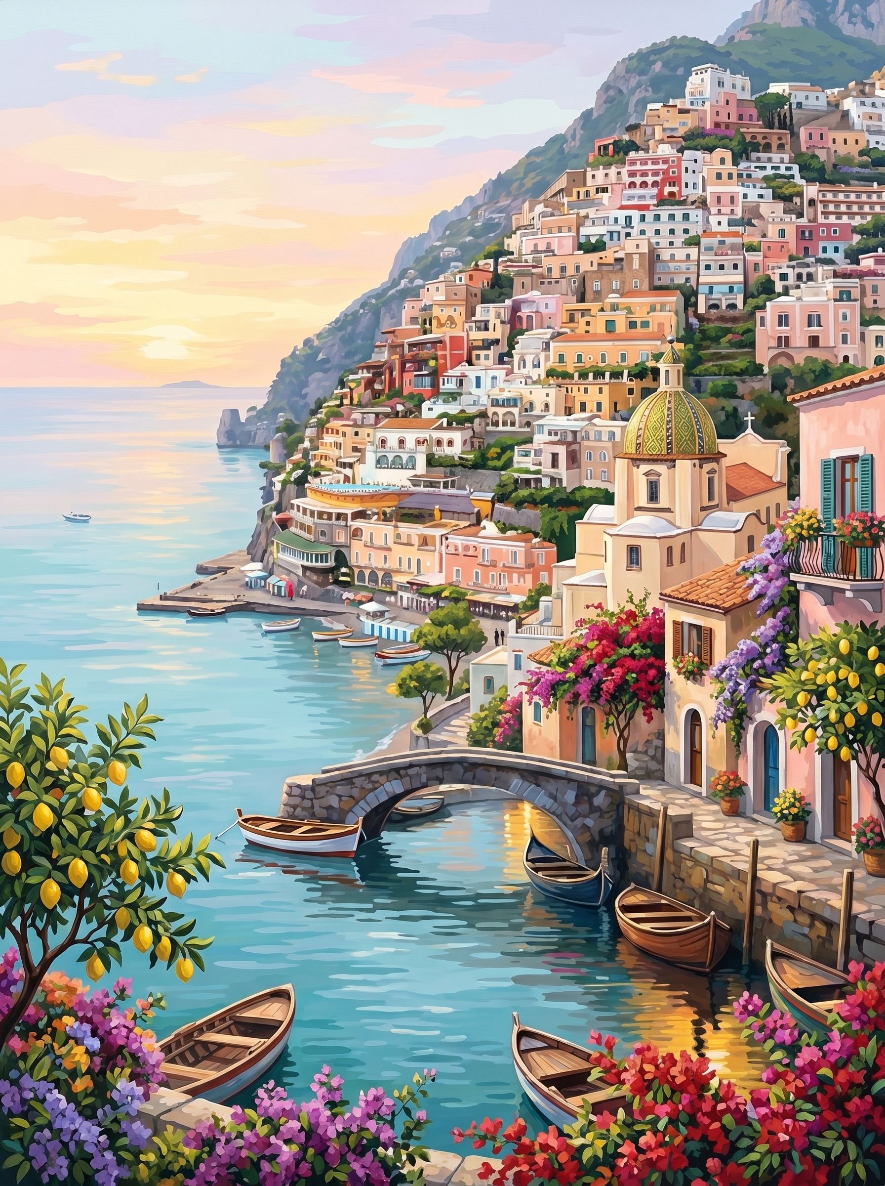 Positano Dawn (150 Color Diamond Painting)