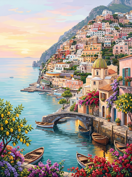 Positano Dawn (150 Color Diamond Painting)